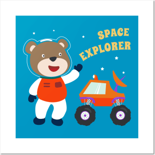 Cute bear astronaut. Posters and Art